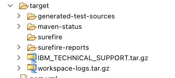 Screenshot of the target directory with logs copied