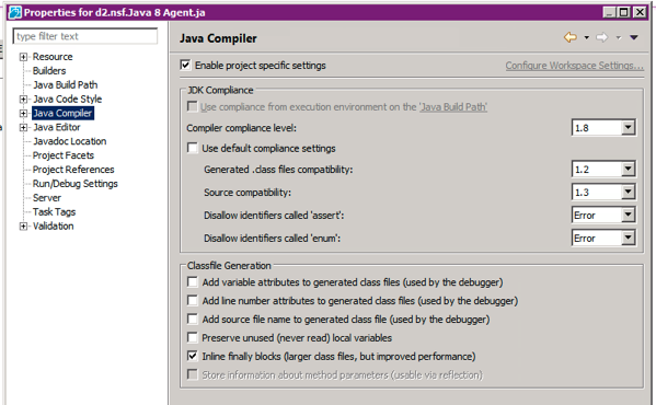 Java Agent Compiler Properties