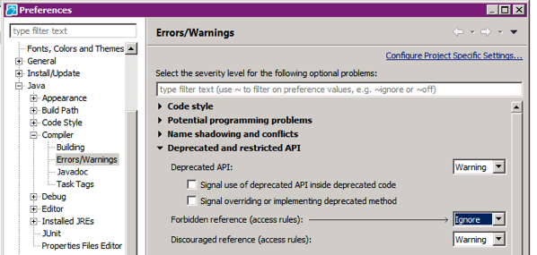 Setting to ignore forbidden references