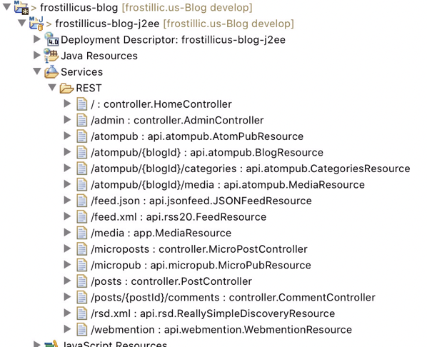 REST services in the blog