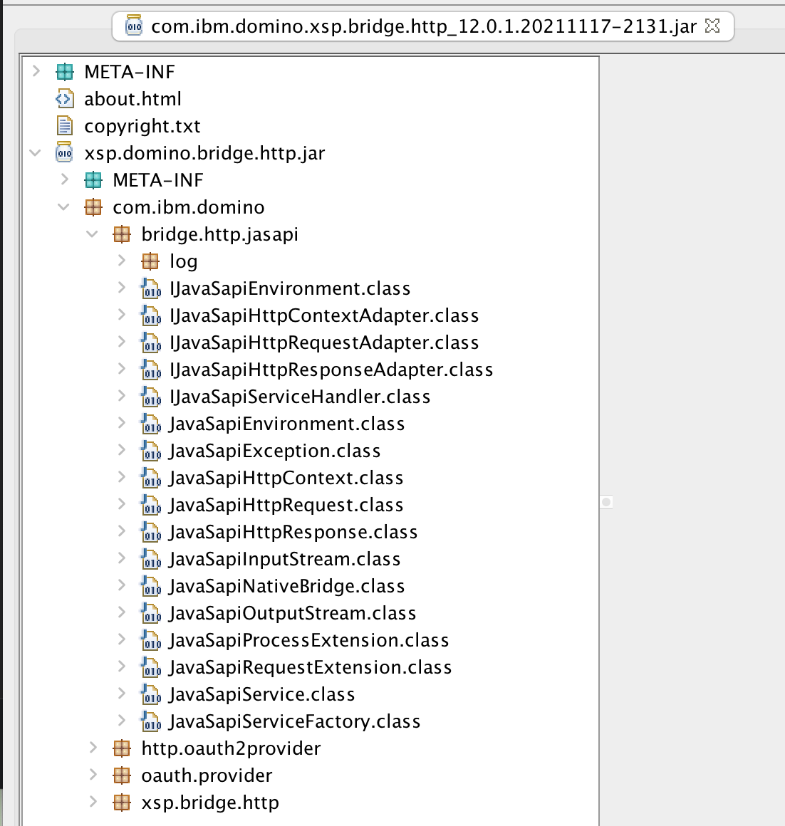 JavaSapi class files in com.ibm.domino.xsp.bridge.http