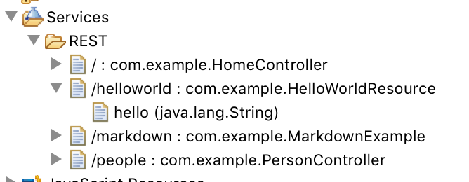 Eclipse JAX-RS resource listing
