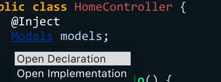 Open Implementation menu option